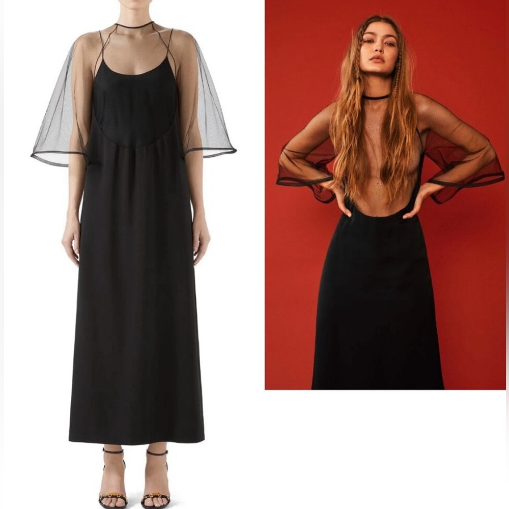 GUCCI DRESS BLACK VISCOSE SILK